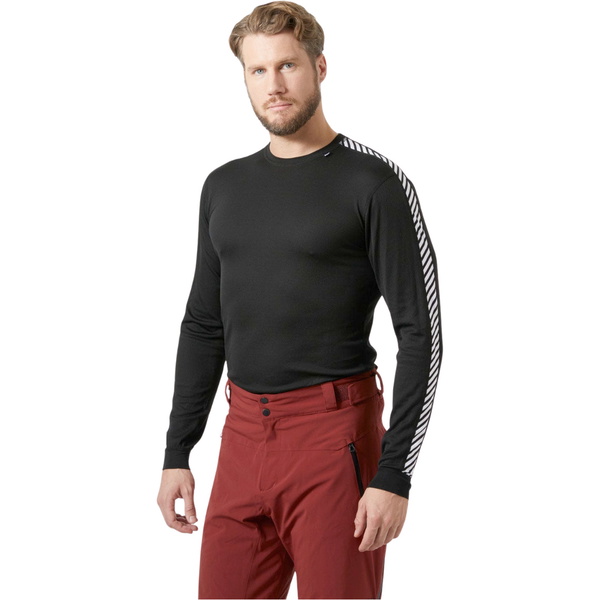 2026 Helly Hansen Lifa Stripe Crew Neck Base Layer Top 48800 - Black